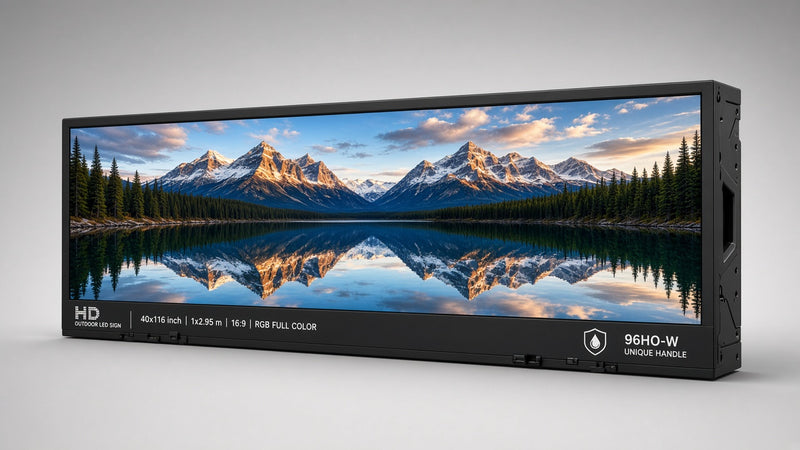 40 x 116 inch Ultra-bright High-definition Full Video Color Programmable LED Sign Water and Weather Proof for Outdoor Use