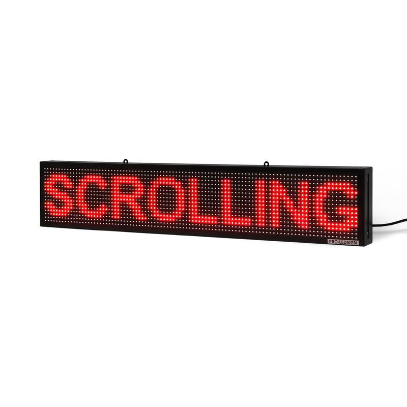 8 x 65 inch Ultra-bright Red Color Programmable LED Sign Water and Weather Proof for Outdoor Use