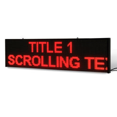 15 x 40 inch Ultra-bright Red Color Programmable LED Sign Water and Weather Proof for Outdoor Use - Ethernet Control