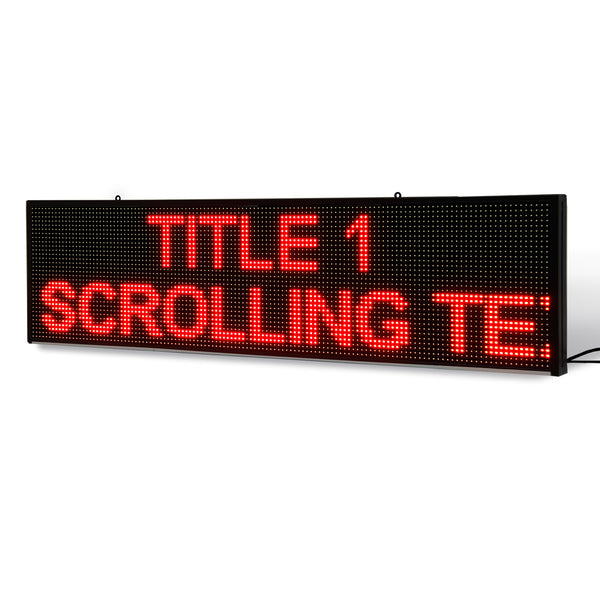 15 x 78 inch Ultra-bright Red Color Programmable LED Sign Water and We ...