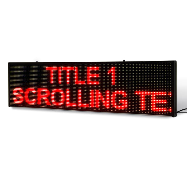 15 x 27 inch Ultra-bright Red Color Programmable LED Sign Water and Weather Proof for Outdoor Use