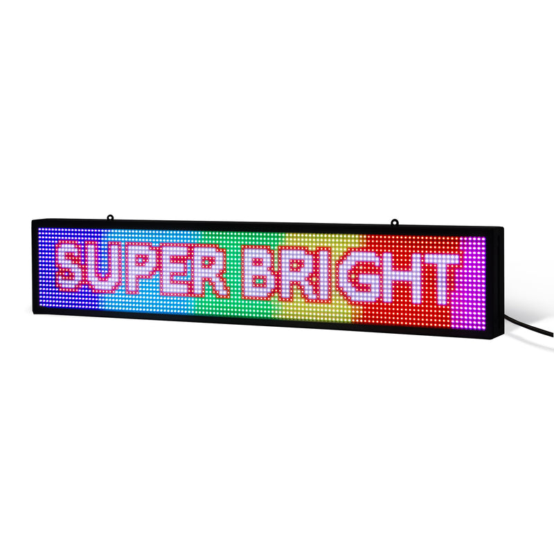 8 x 27 inch Ultra-bright Full Video Color Programmable LED Sign for Store Windows (Cloud Control With Ethernet Port)