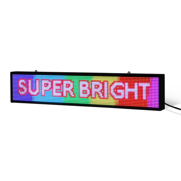 8 x 27 inch Ultra-bright Full Video Color Programmable LED Sign for Store Windows (Cloud Control With Ethernet Port)