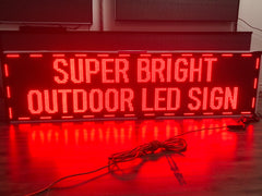 21 x 65 inch Ultra-bright Red Color Programmable LED Sign Water and Weather Proof for Outdoor Use