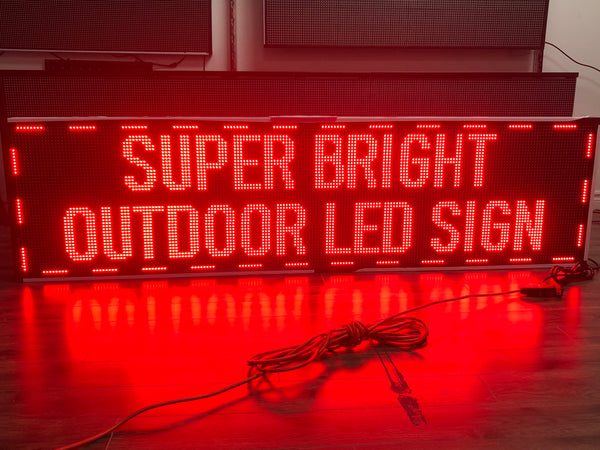 21 x 53 inch Ultra-bright Red Color Programmable LED Sign Water and Weather Proof for Outdoor Use