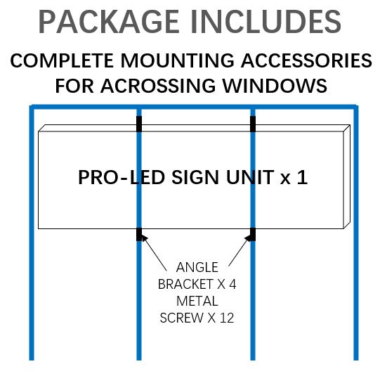 27 x 64 inch Ultra-bright Red Color Programmable LED Sign for Store Windows